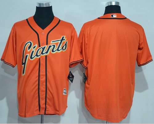 Giants Blank Orange New Cool Base Alternate Stitched MLB Jersey - Click Image to Close